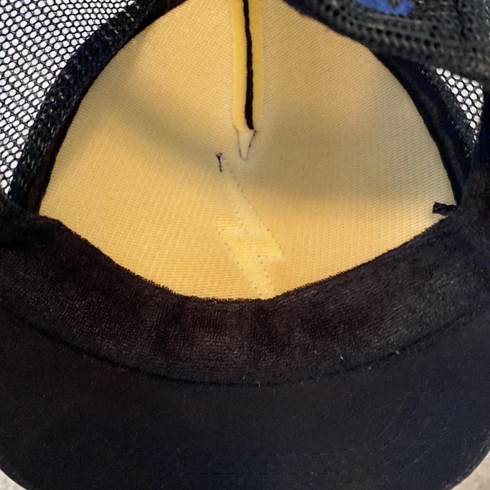 Aviator Nation Black Trucker Hat with Yellow Lightning Bolt